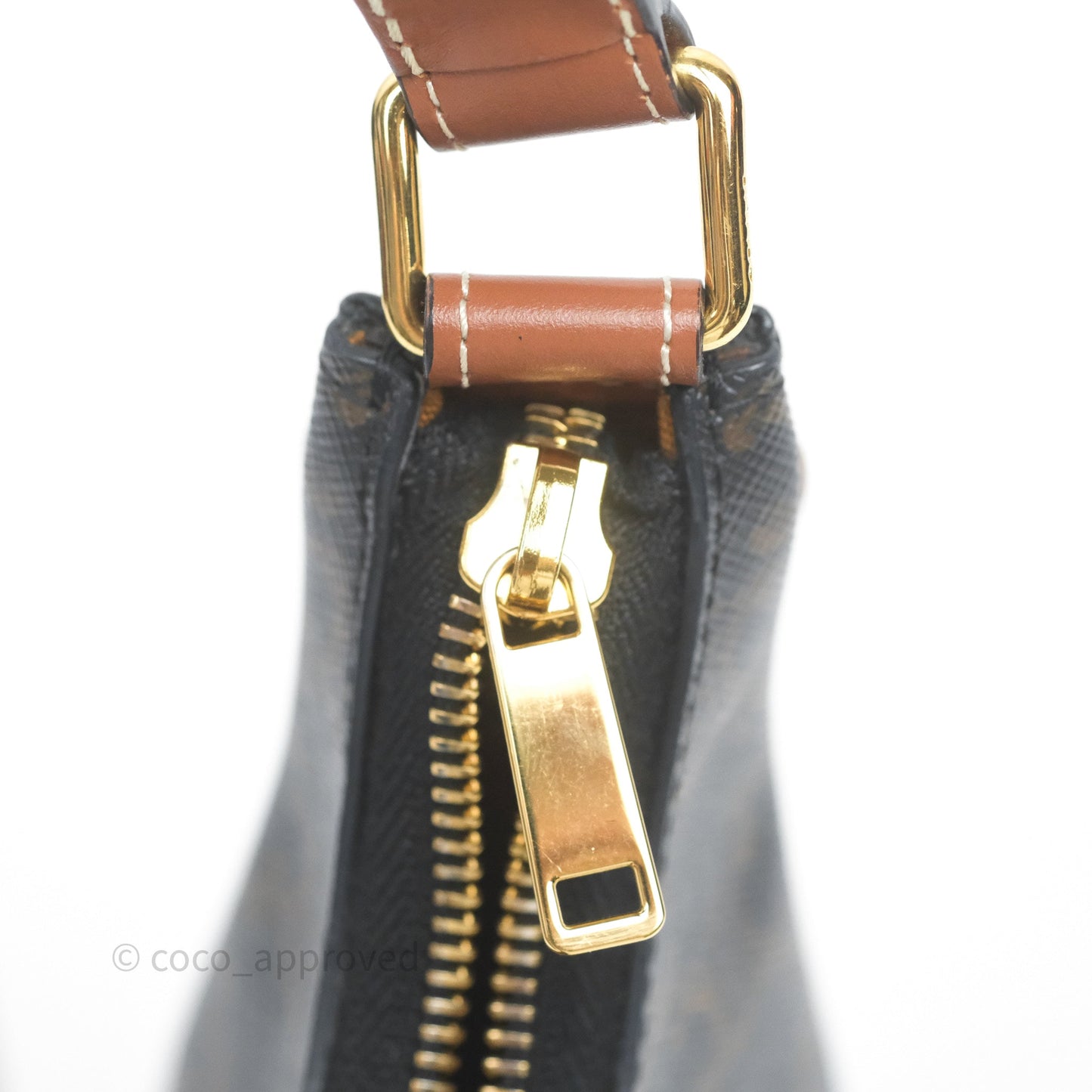 Celine Ava Bag In Triomphe Canvas Calfskin Tan
