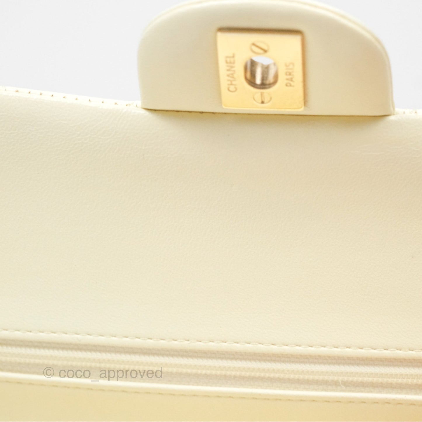 Chanel Medium Classic Flap Quilted Pale Yellow Lambskin Gold Hardware