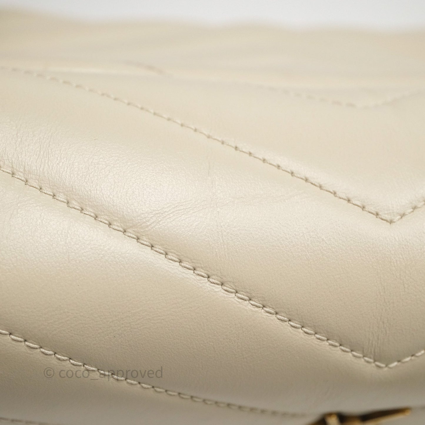 Saint Laurent Small Loulou Flap Bag Beige Calfskin Gold Hardware