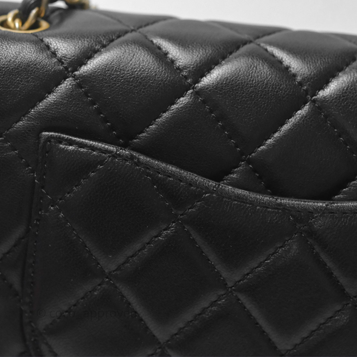Chanel Mini Rectangular Pearl Crush Quilted Black Lambskin Aged Gold Hardware