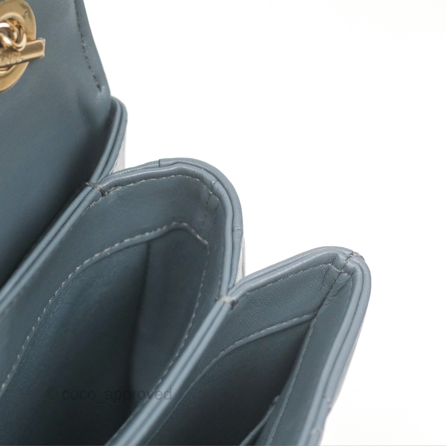 Chanel Small Trendy CC Grey Blue Lambskin Gold Hardware