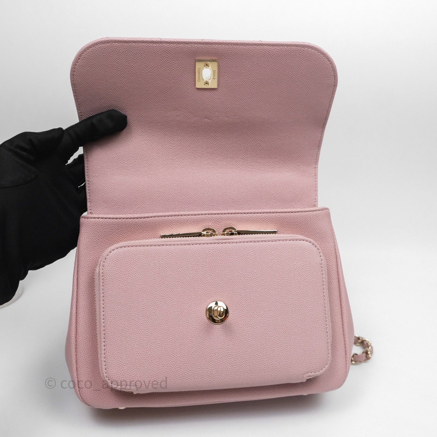 Chanel Quilted Medium Business Affinity Flap Pink Caviar Gold Hardware