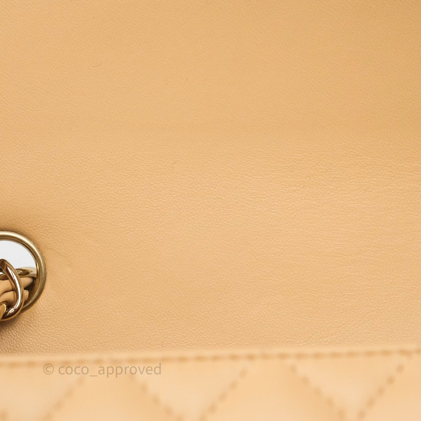 Chanel Mini Rectangular Quilted Beige Lambskin Gold Hardware