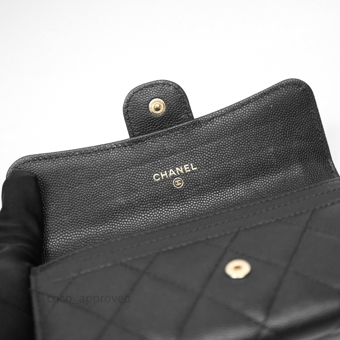 Chanel Classic Long Black Caviar Flap Wallet Silver Hardware