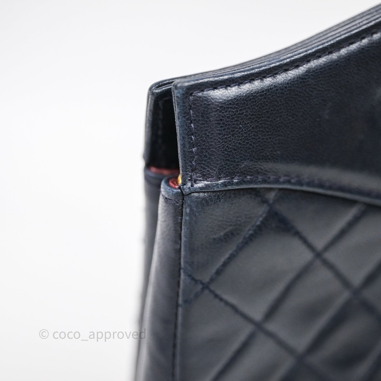 Chanel Vintage 31 Navy Lambskin 24K Gold Hardware