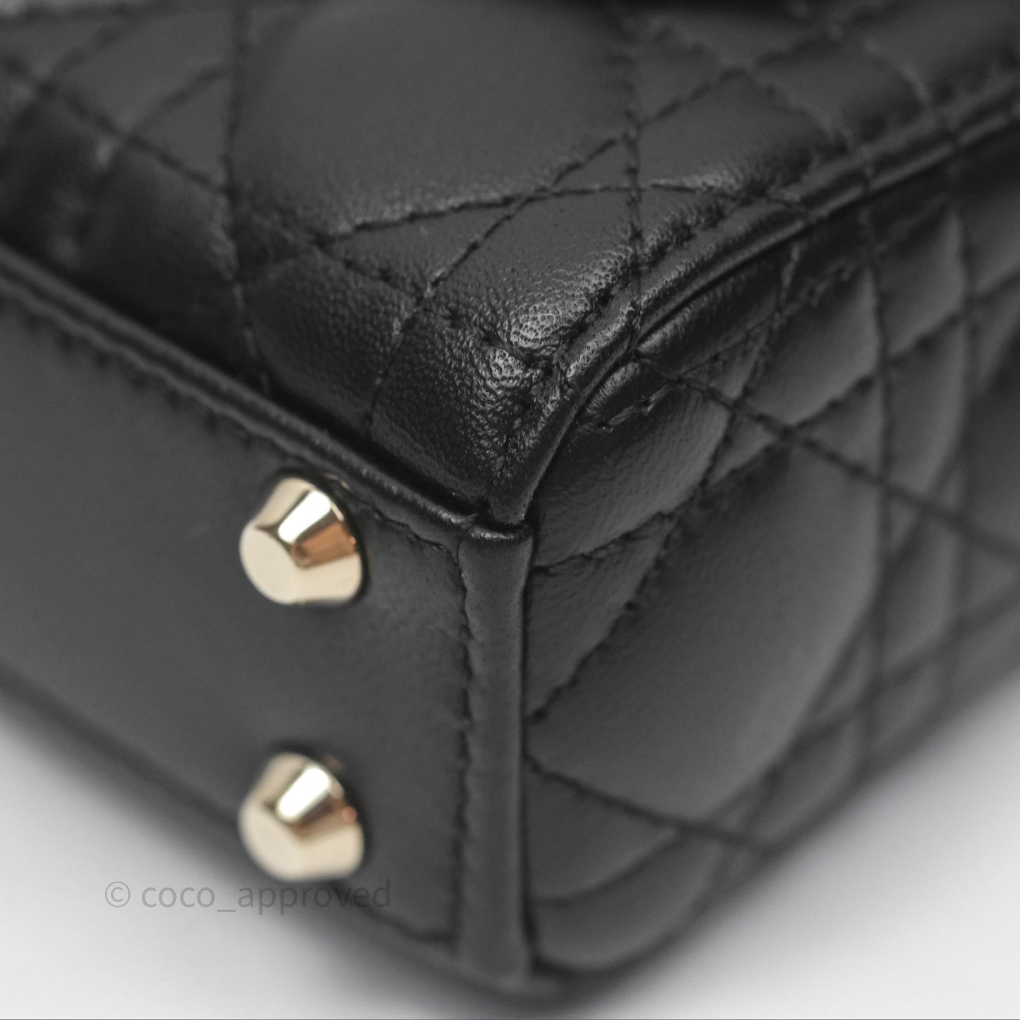 Christian Dior Micro Lady Dior Cannage Black Lambskin Gold Hardware