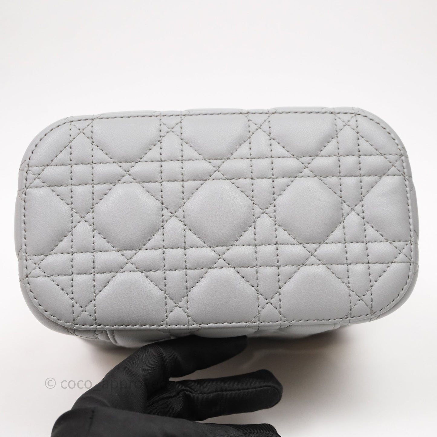 Christian Dior Small Diortravel Vanity Case Grey Lambskin Cannage