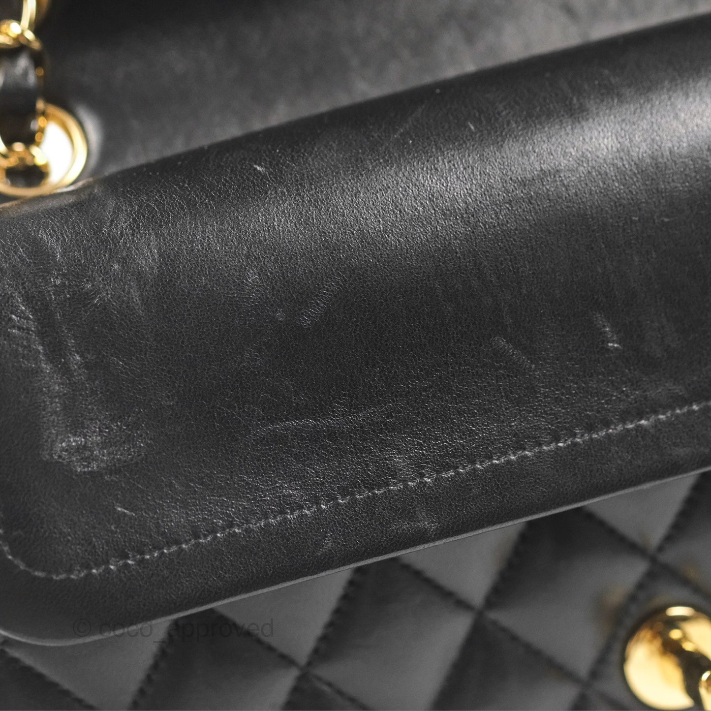 Chanel Classic M/L Medium Flap Quilted Black Lambskin Gold Hardware