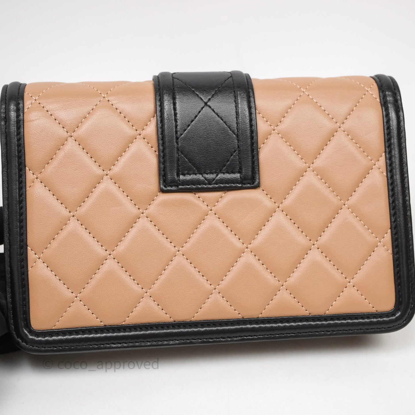 Chanel Quilted Medium Elegant CC Flap Beige Lambskin Gold Hardware