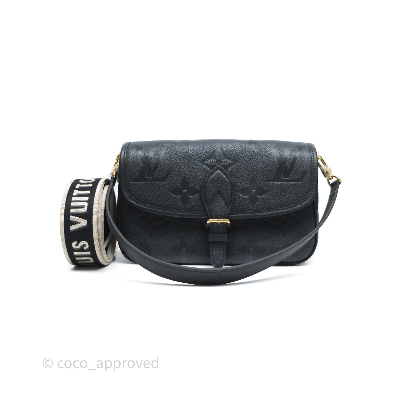 Louis Vuitton Diane Bag Black Monogram Empreinte Leather Gold Hardware
