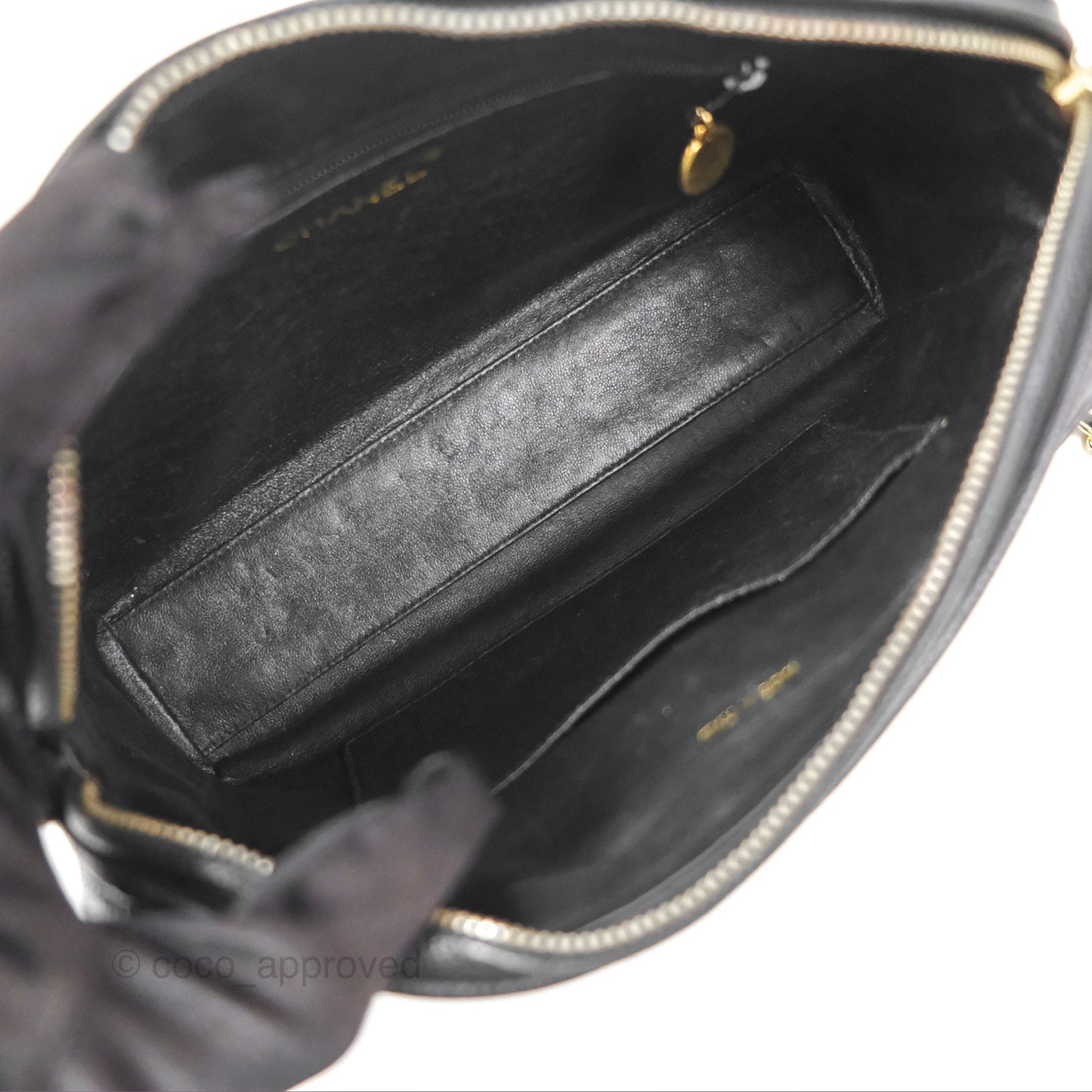 Chanel Vintage Camera Bag Black Caviar Gold Hardware