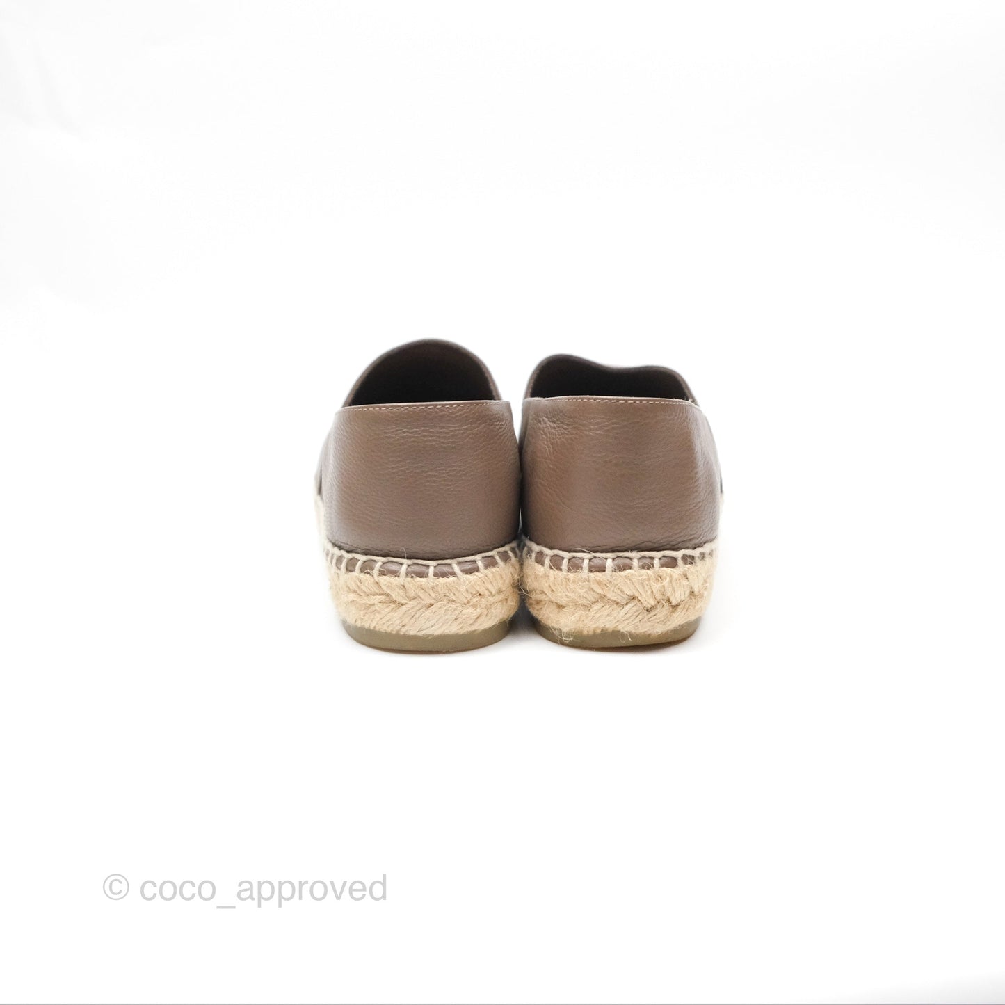 Chanel Espadrille Brown Leather Size 40