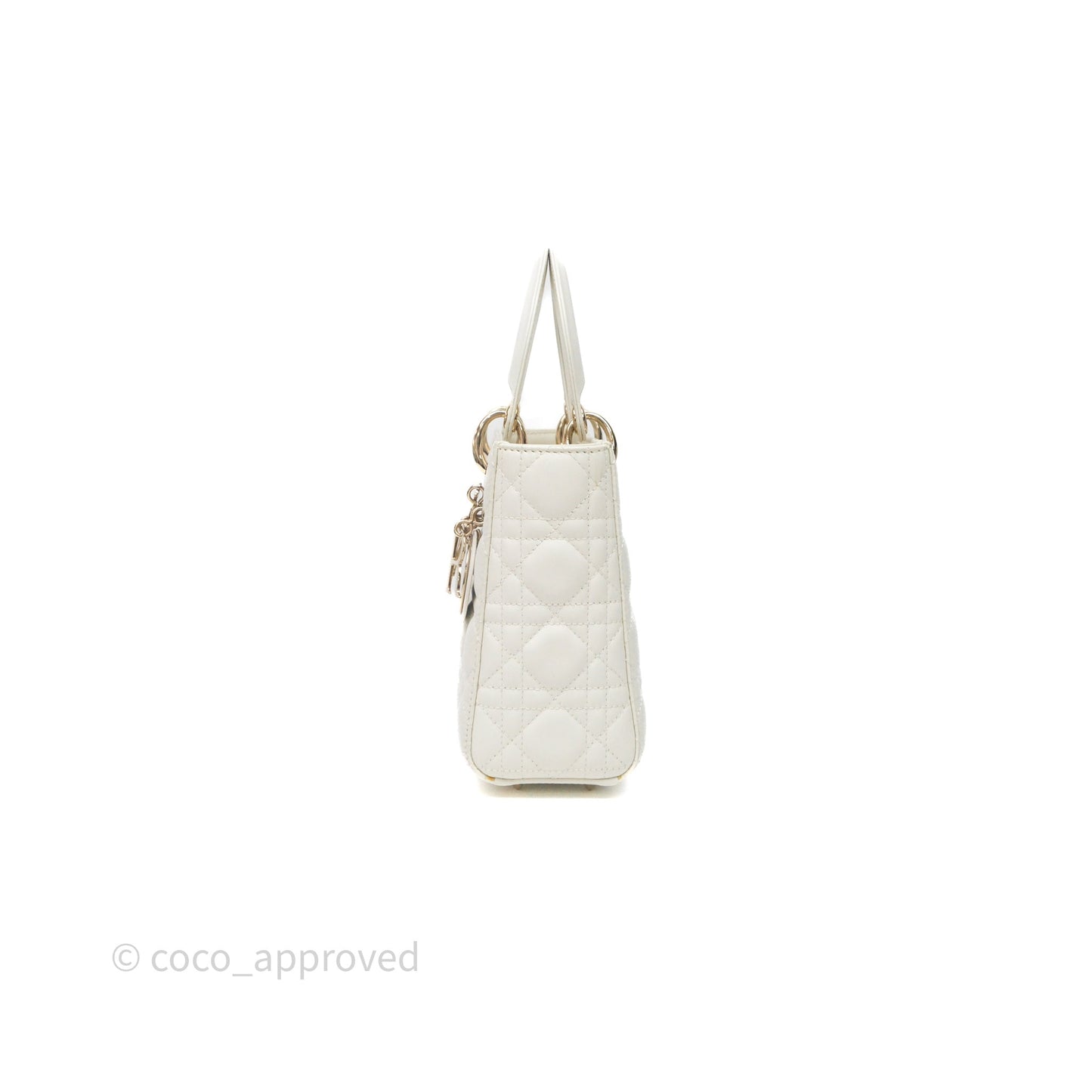 Christian Dior Small My ABCDior Lady Dior Bag White Cannage Lambskin Gold Hardware