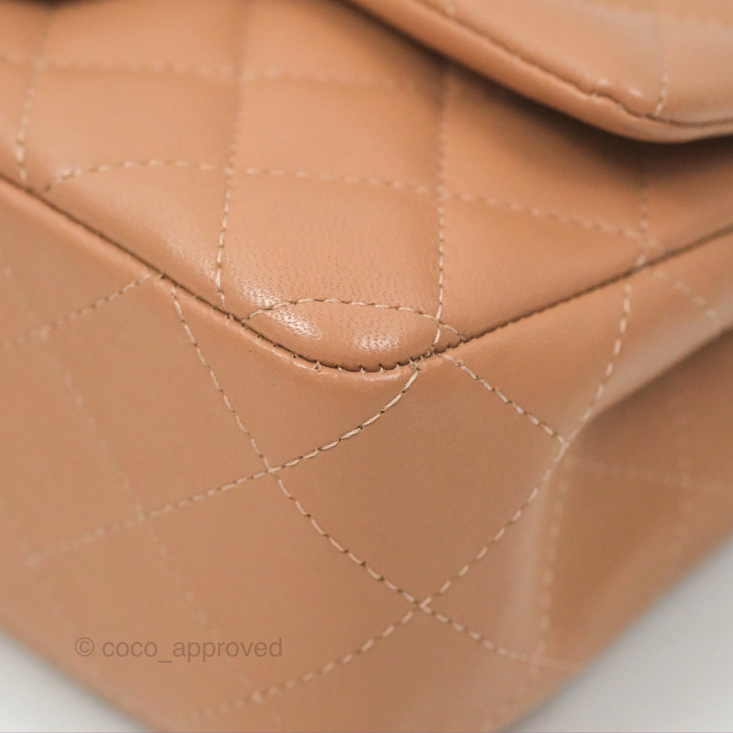 Chanel Mini Rectangular Quilted Beige Lambskin Silver Hardware