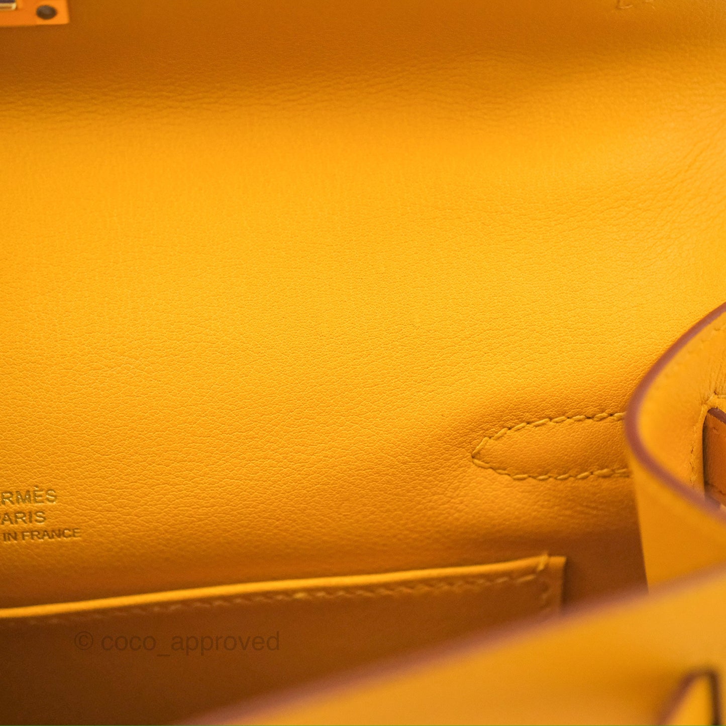 Hermès Kelly Mini Pochette Jaune Ambre Swift Gold Hardware