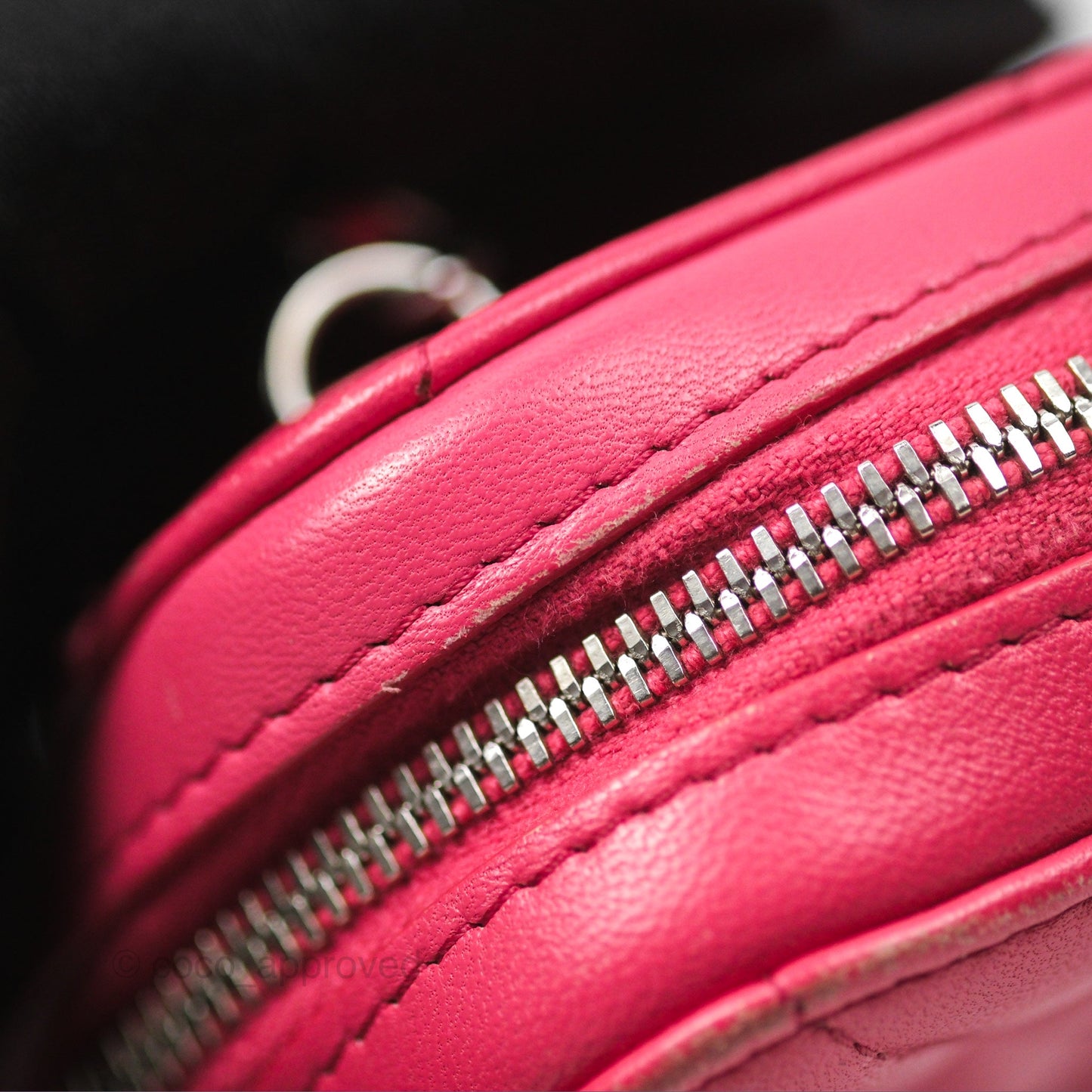 Chanel Quilted Phone Holder Pink Lambskin Silver Hardware