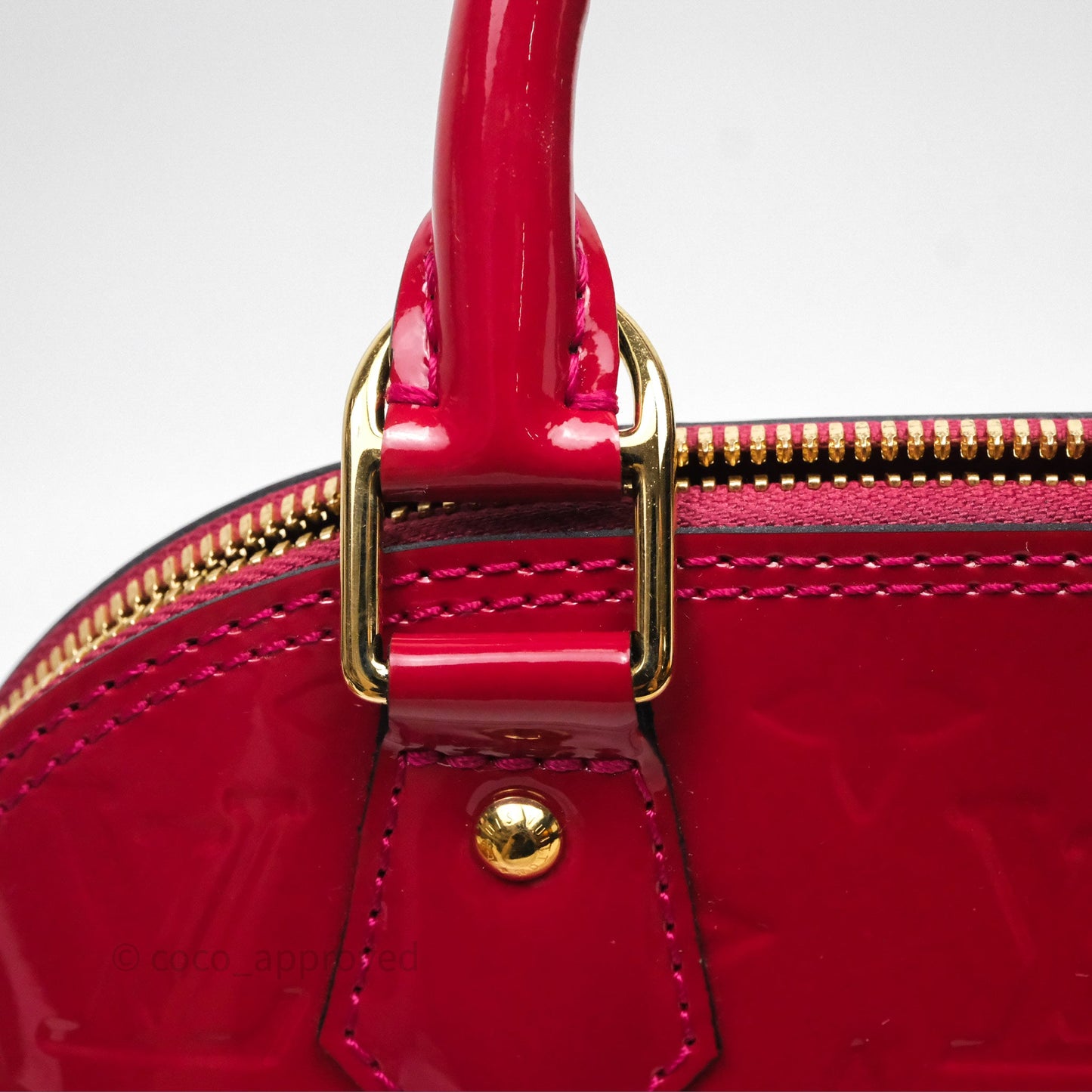 Louis Vuitton Alma BB Red Patent Gold Hardware