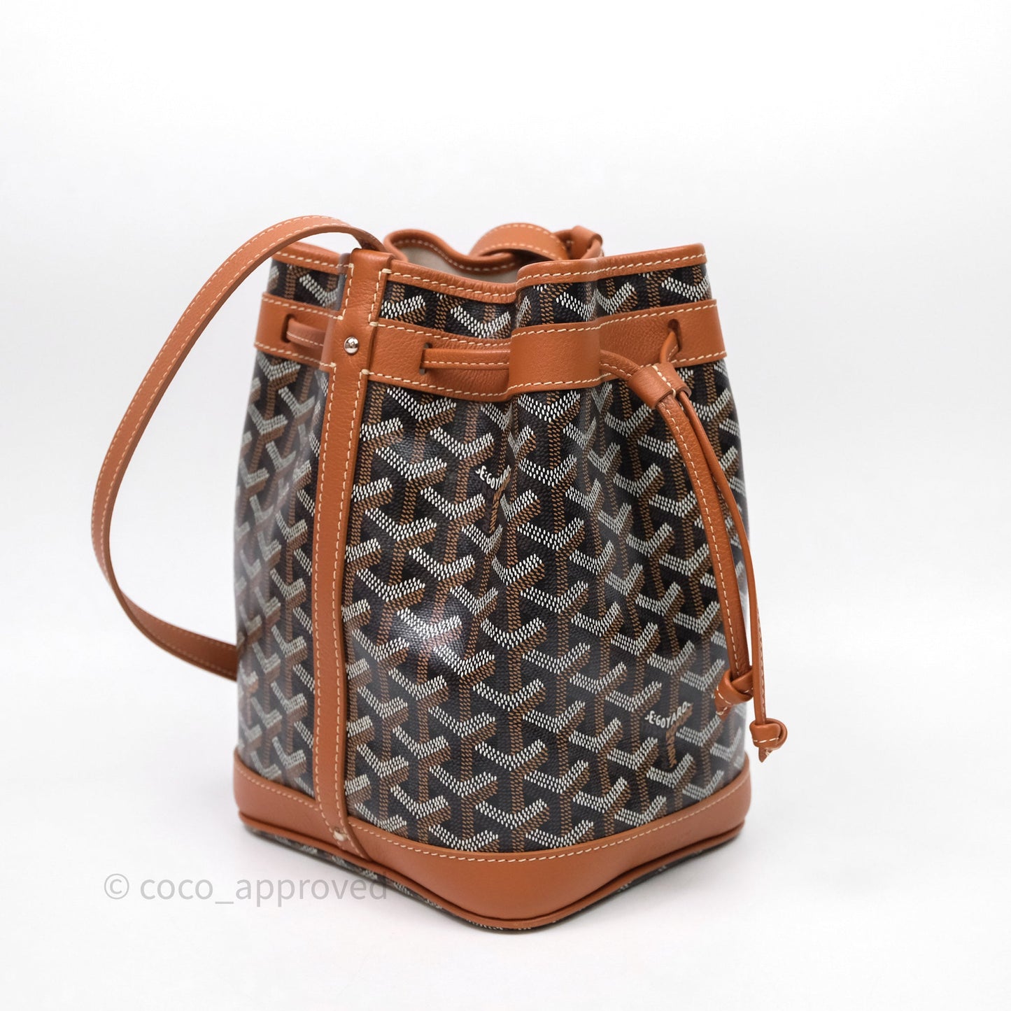 Goyard Petit Flot Bucket Bag Black & Tan Goyardine
