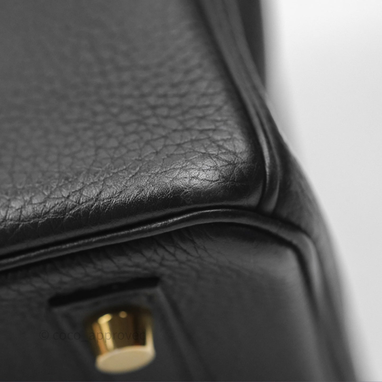 Hermès Retourne Birkin 25 Noir Togo Gold Hardware