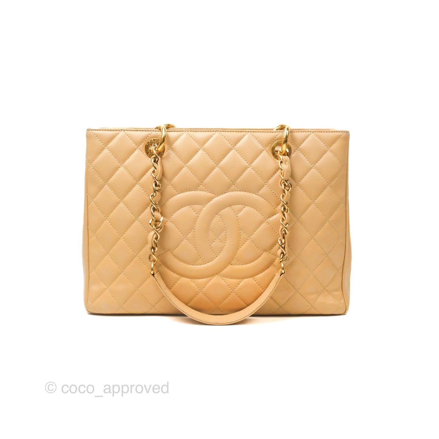 Chanel GST Beige Caviar Gold Hardware