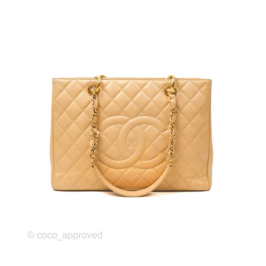 Chanel GST Beige Caviar Gold Hardware