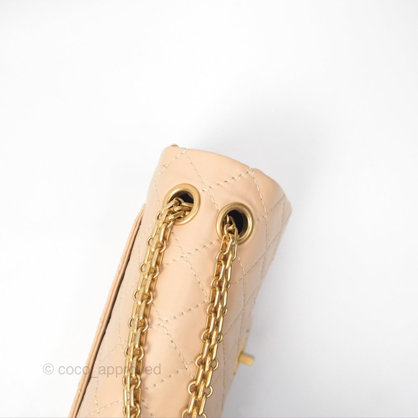 Chanel Mini Reissue 224 Beige Aged Calfskin Aged Gold Hardware
