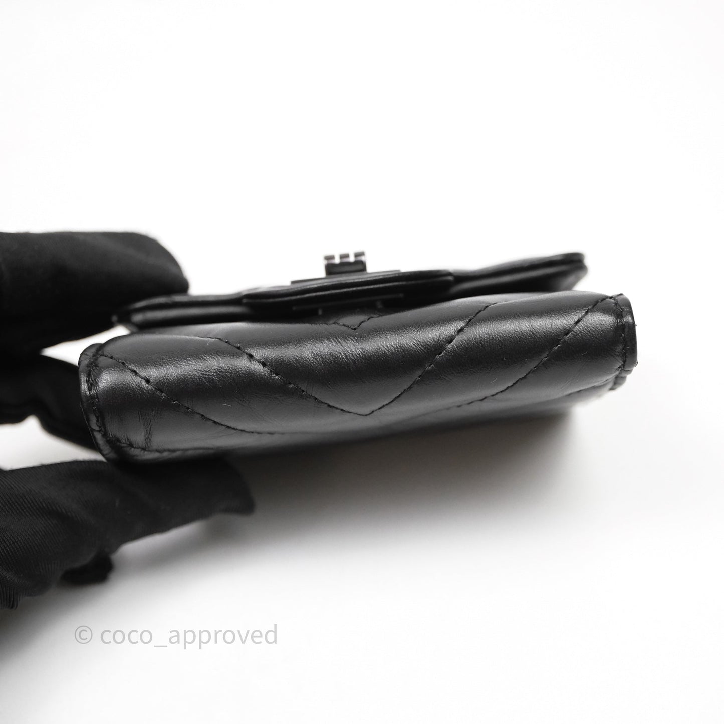 Chanel Chevron Reissue Wallet So Black Aged Calfskin