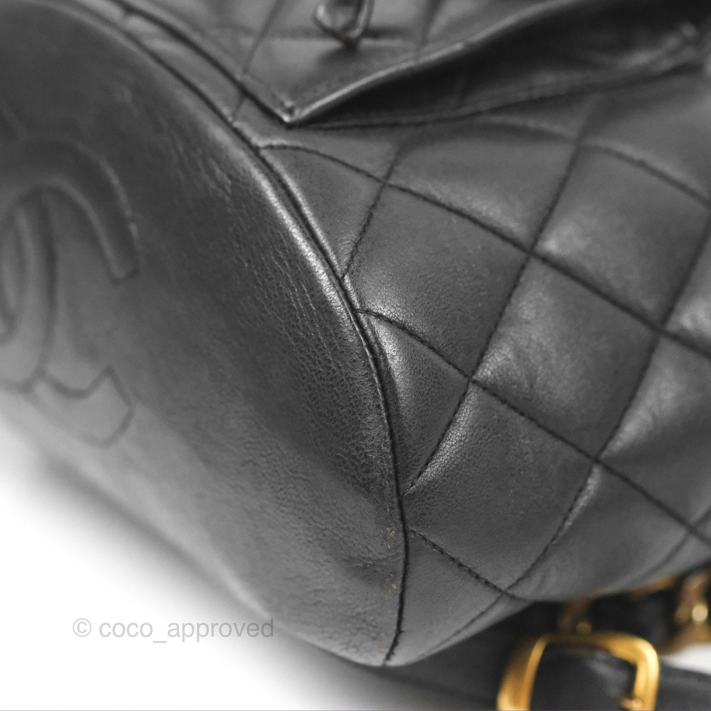 Chanel Vintage CC Duma Backpack Black Lambskin 24K Gold Hardware