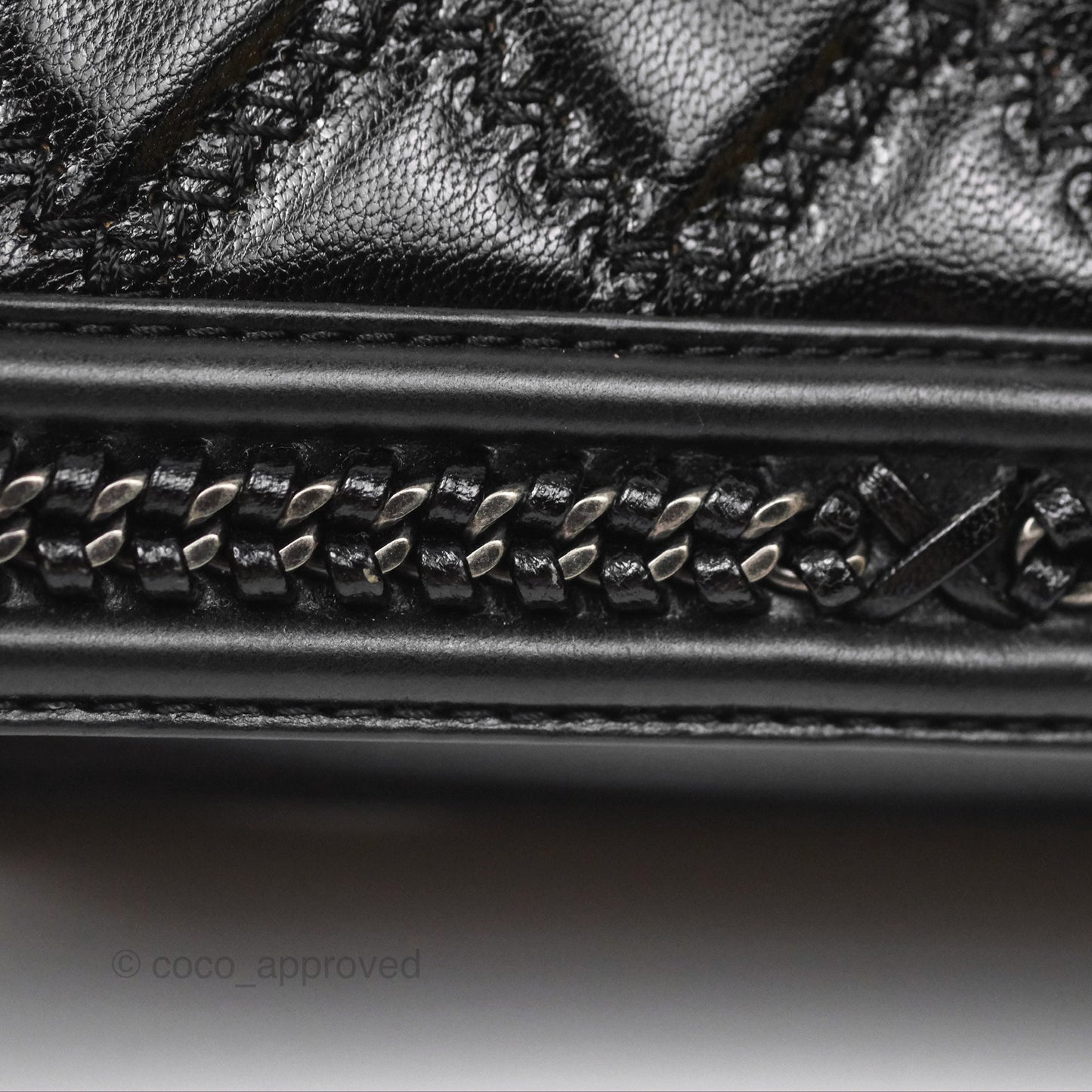 Chanel Small Chain Around Top Handle Boy Black Calfskin Ruthenium Hardware