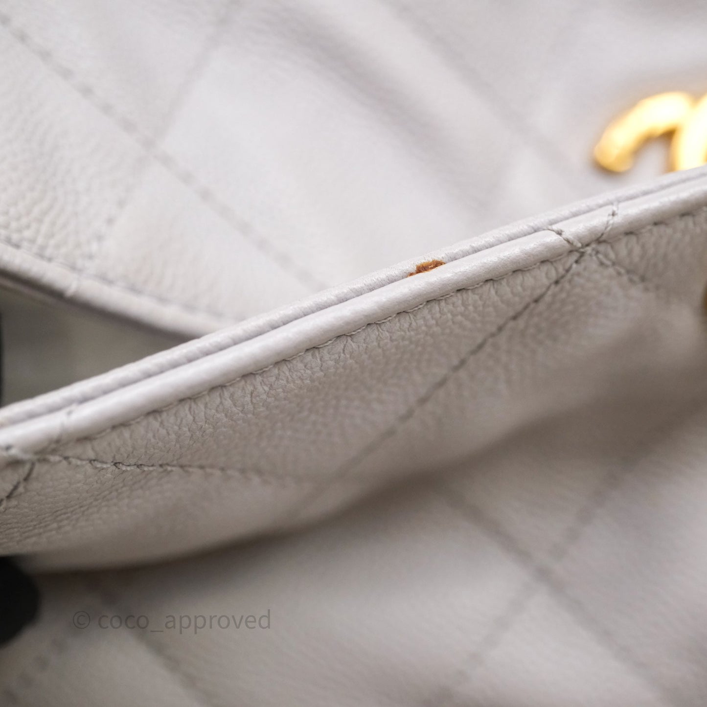 Chanel Double Pocket Hobo Bag Grey Caviar Aged Gold Hardware