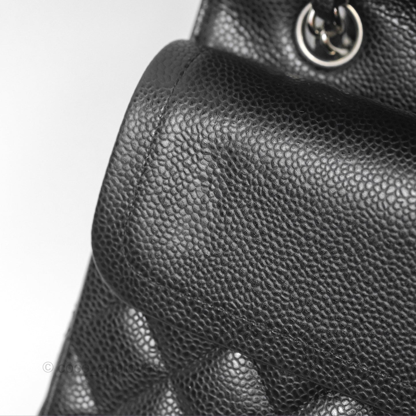 Chanel Classic M/L Medium Flap Quilted Black Caviar Silver Hardware