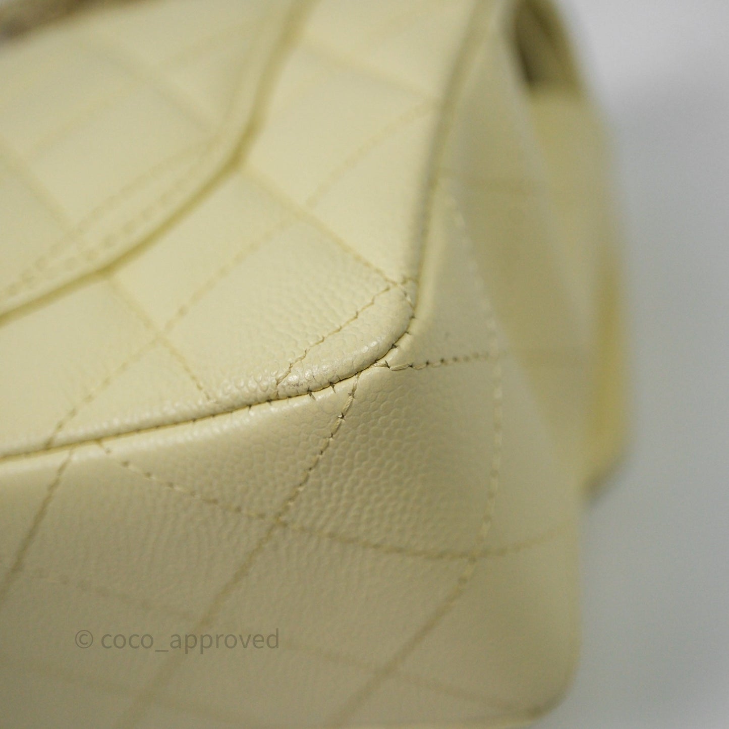 Chanel Small Classic Quilted Flap Yellow Caviar Gold Hardware