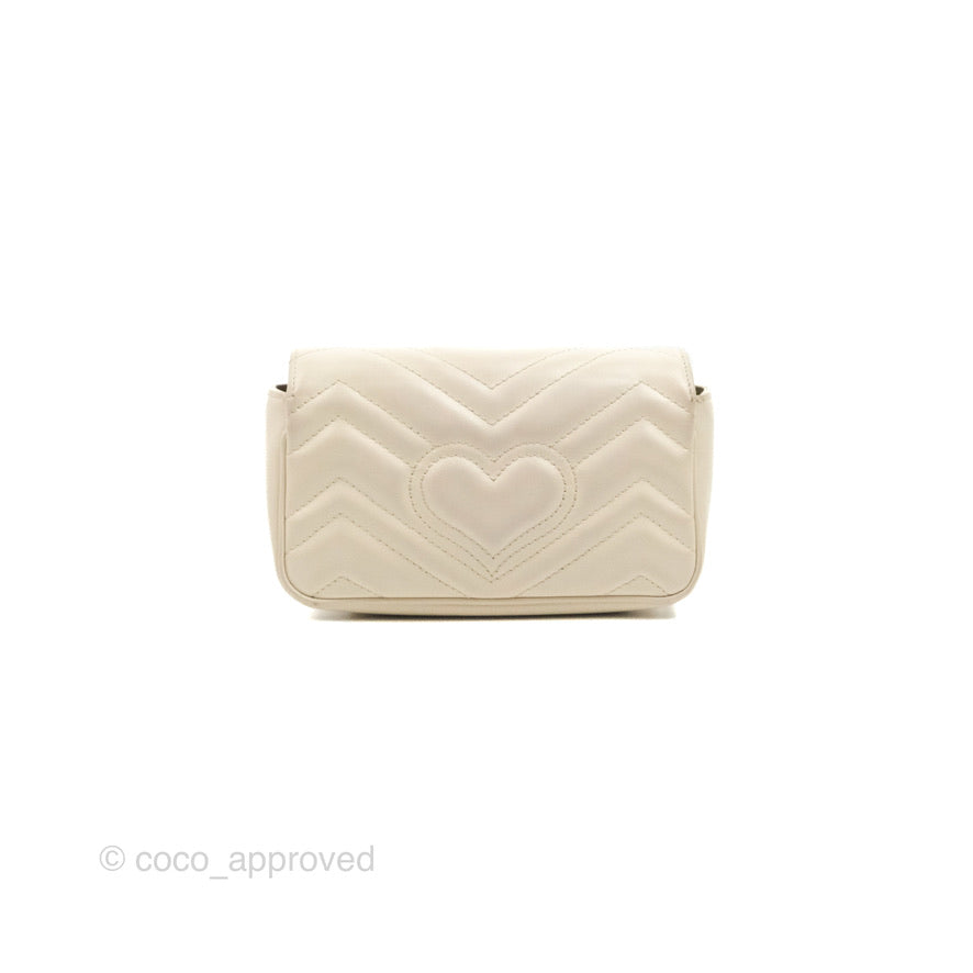 Gucci GG Marmont Matelassé Leather Super Mini Bag Ivory