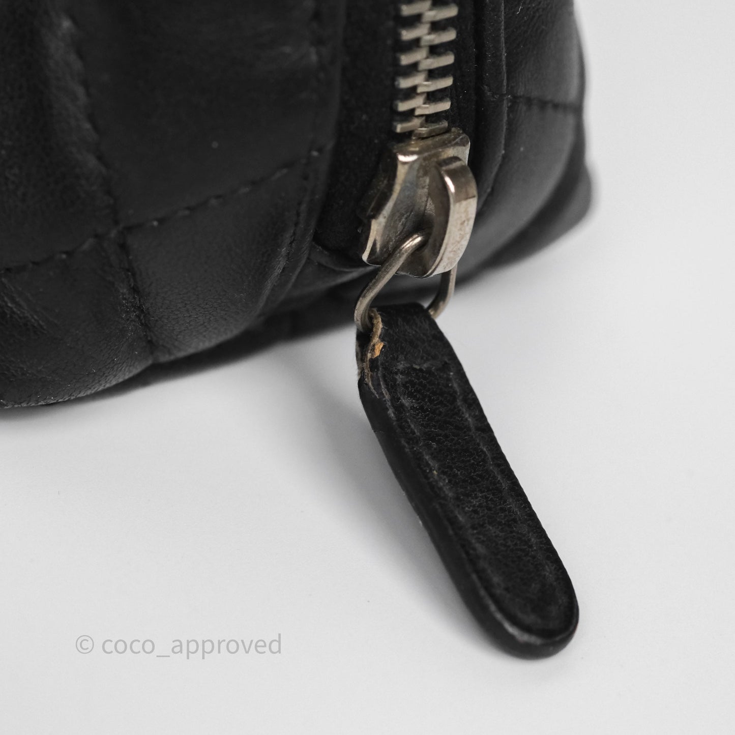 Chanel Cosmetic Case Black Calfskin Silver Hardware