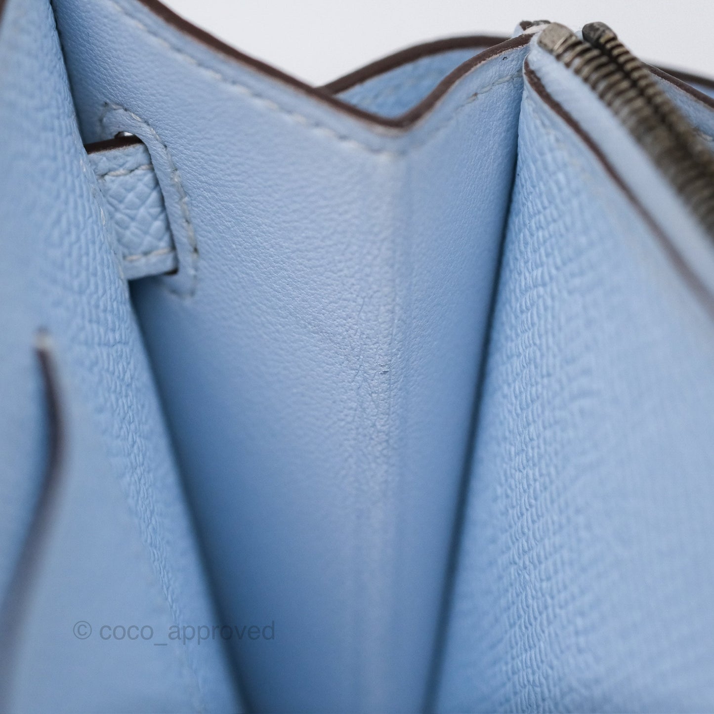 Hermès Kelly To Go Wallet Bleu Brume T0 Epsom Palladium Hardware