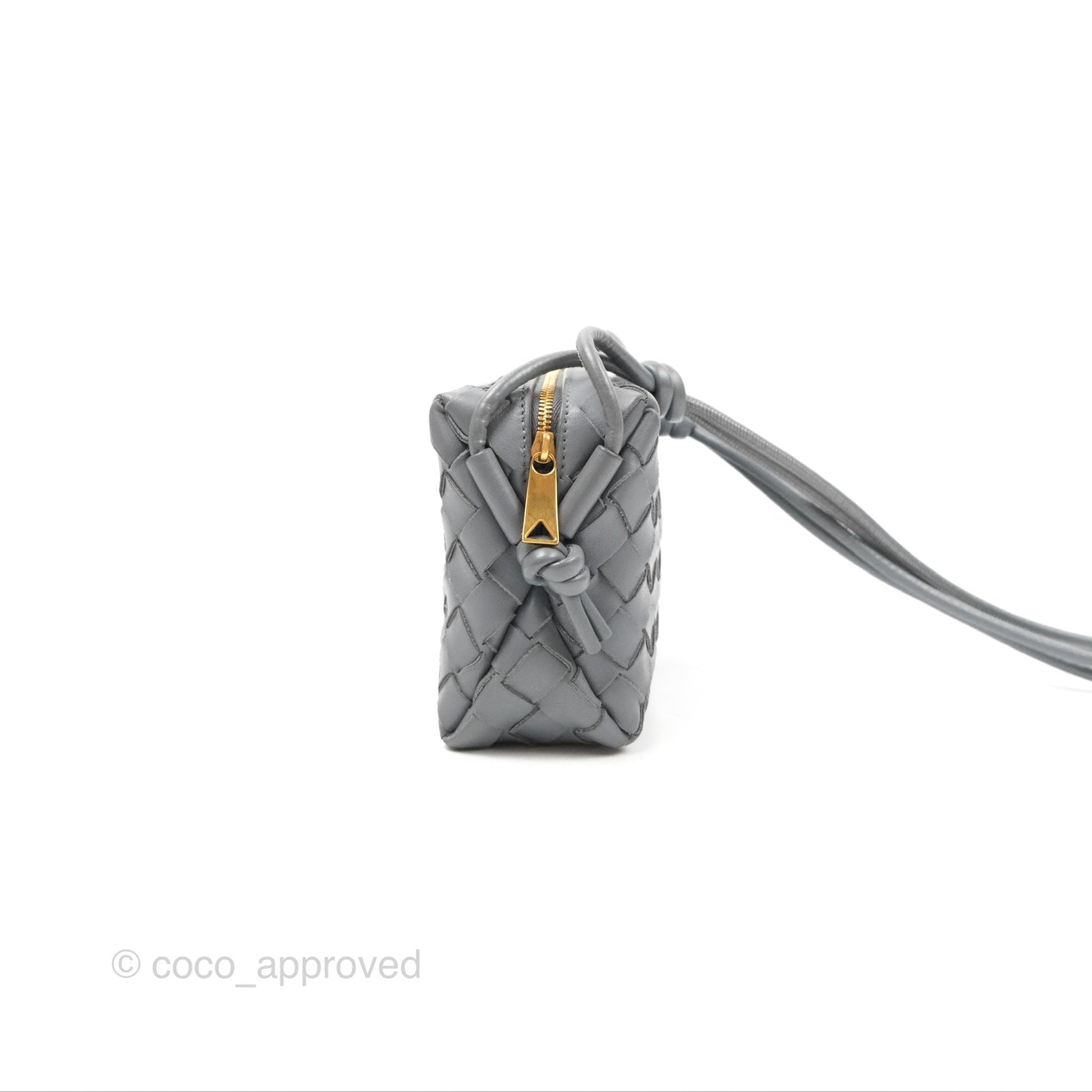 Bottega Veneta Mini Loop Camera Bag Intrecciato Lambskin Thunder