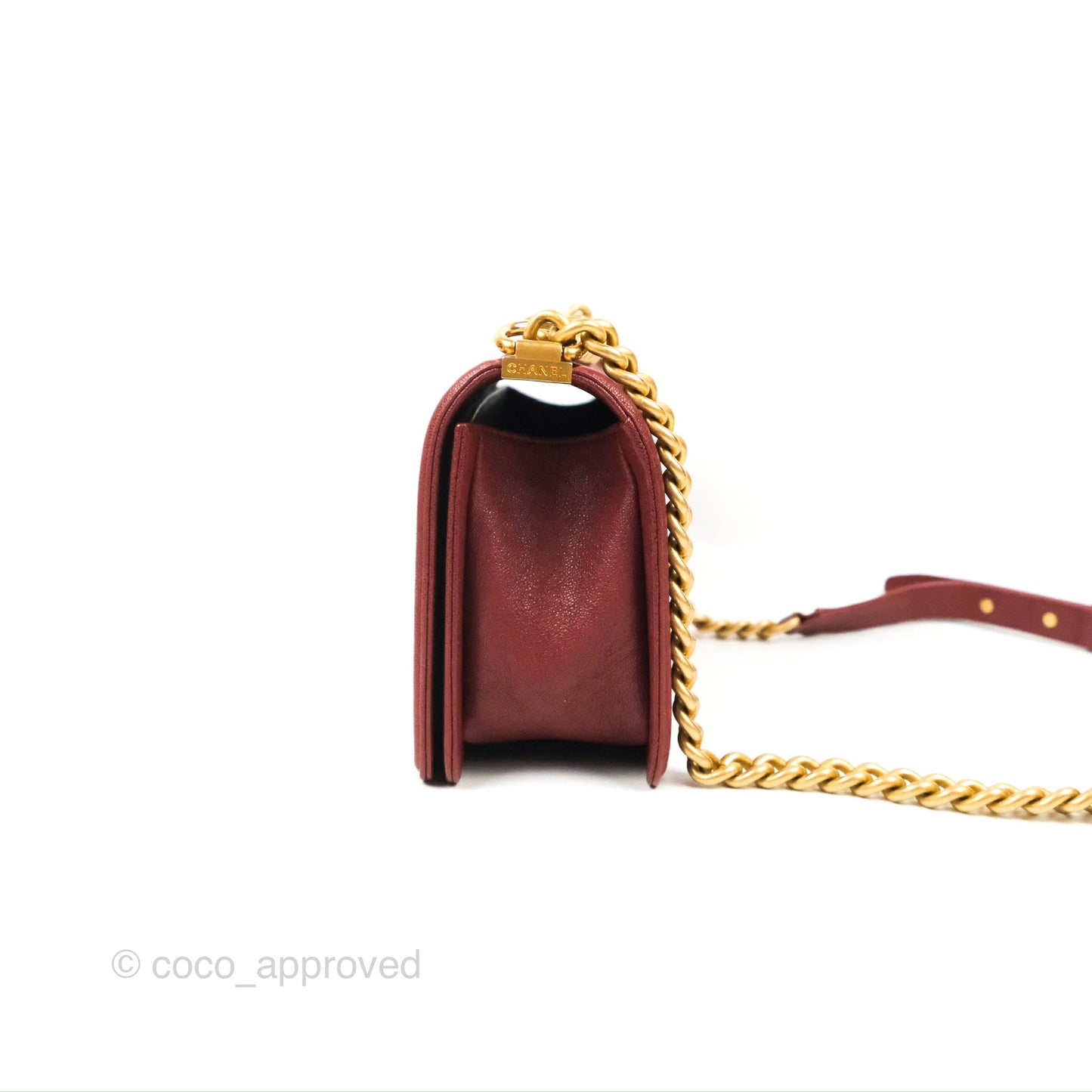 Chanel Quilted Medium Boy Burgundy Caviar Aged Gold Hardware