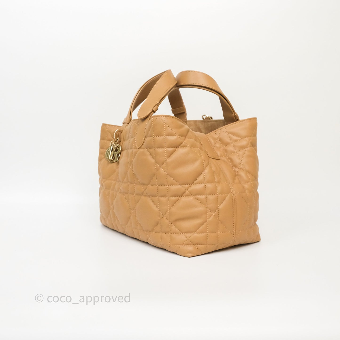 Dior Medium Dior Toujours Bag Tan Beige Macrocannage Calfskin