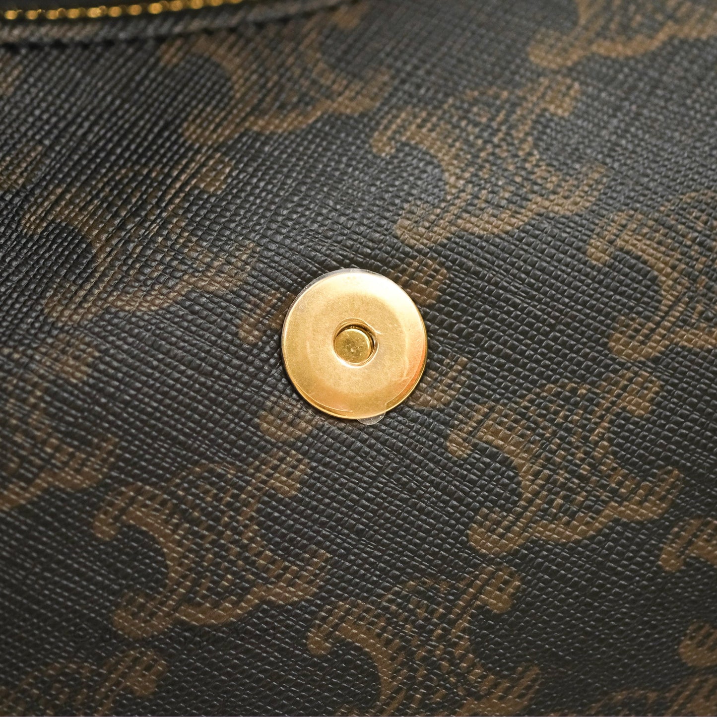 Celine Medium Ava Triomphe Bag Triomphe Canvas Tan Calfskin