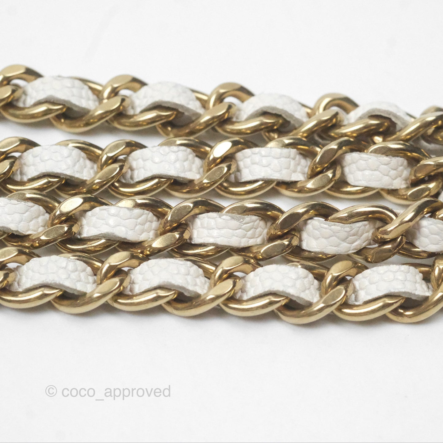 Chanel Quilted Classic Wallet on Chain WOC White Caviar Gold Hardware