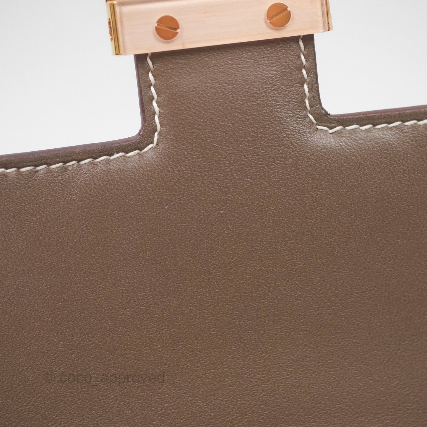 Hermès Constance Mini 18cm Mirror Etoupe 18 Epsom Rose Gold Hardware