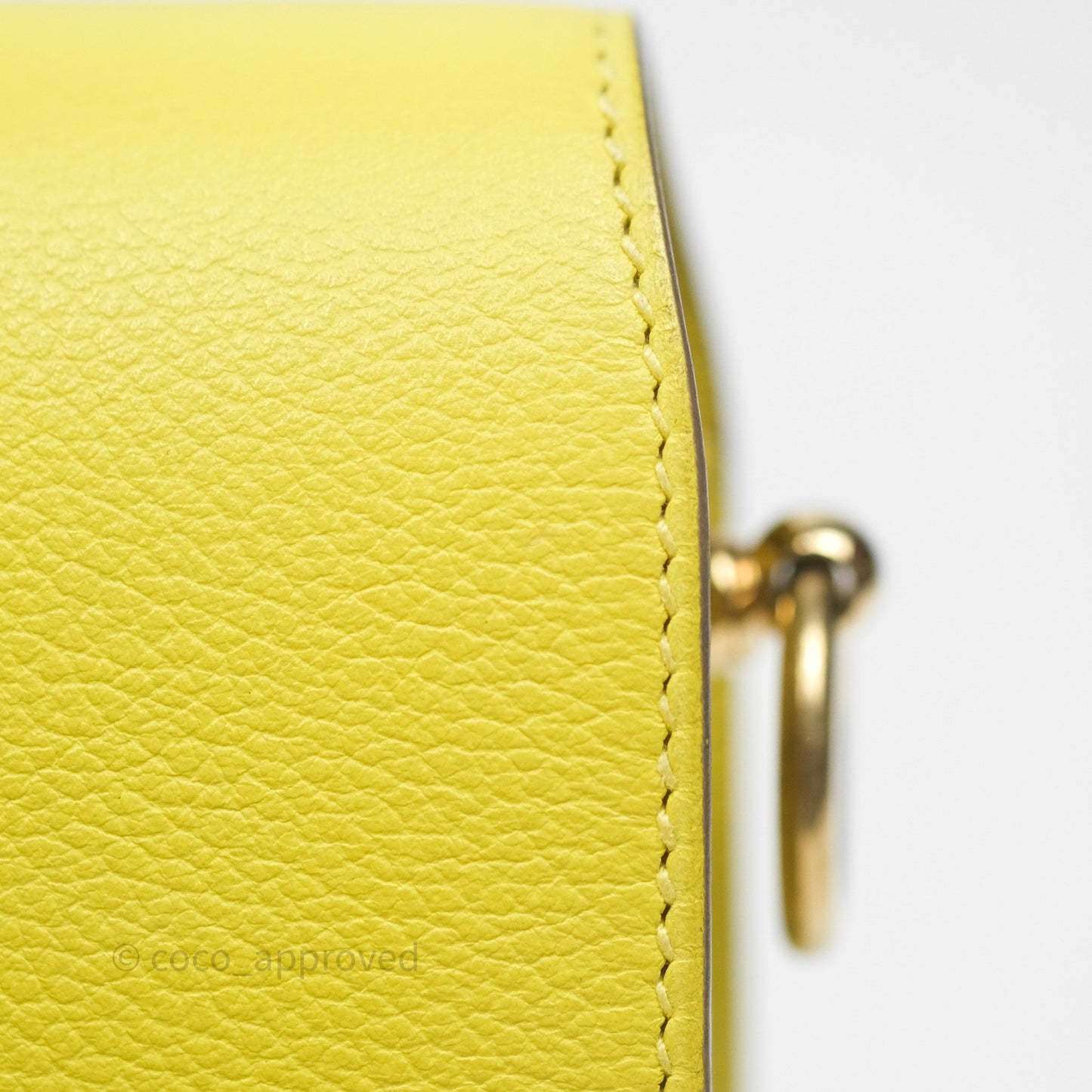 Hermès Roulis Mini 18 Lime 9R Evercolor Gold Hardware