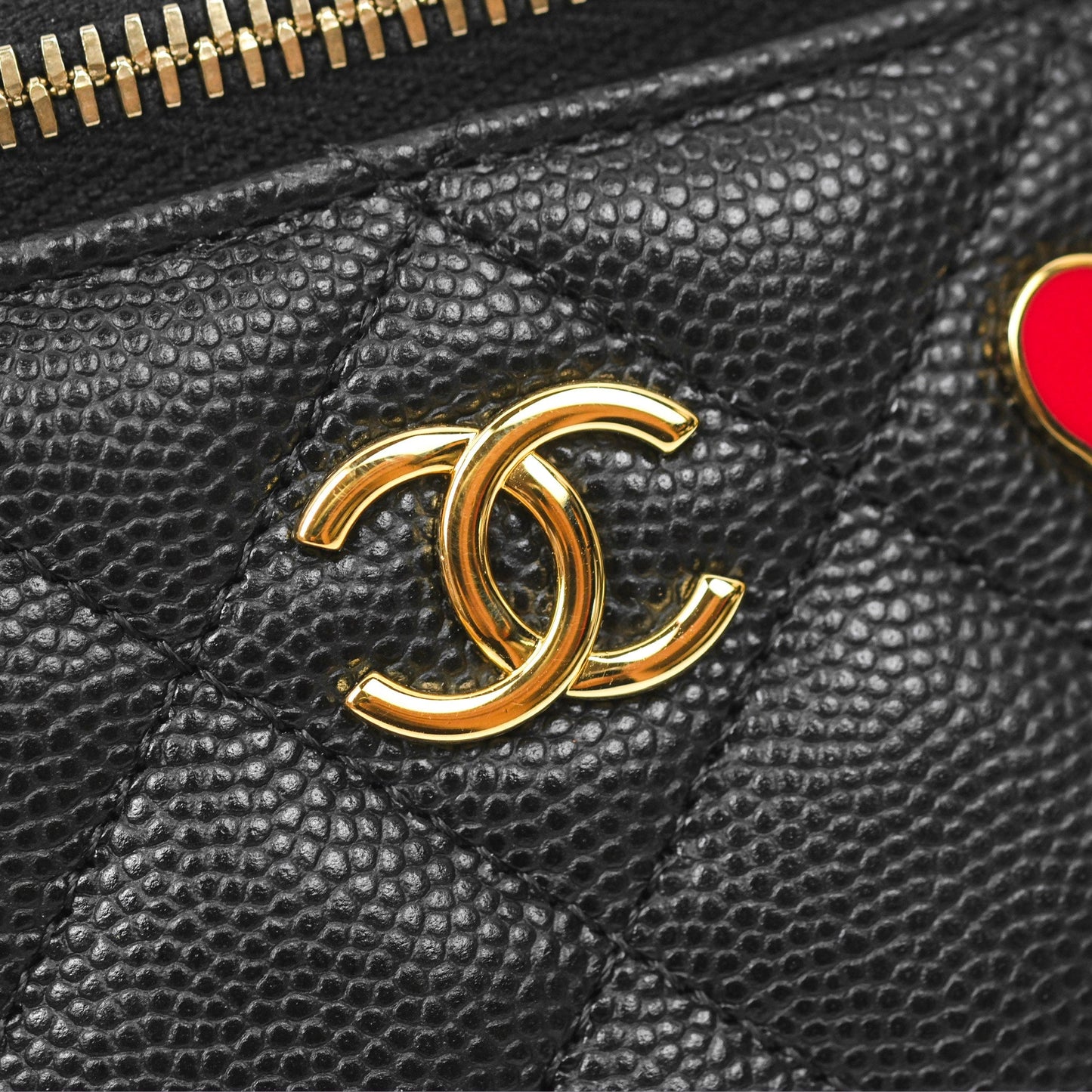 Chanel Mini Poker Vanity With Chain Black Caviar Gold Hardware