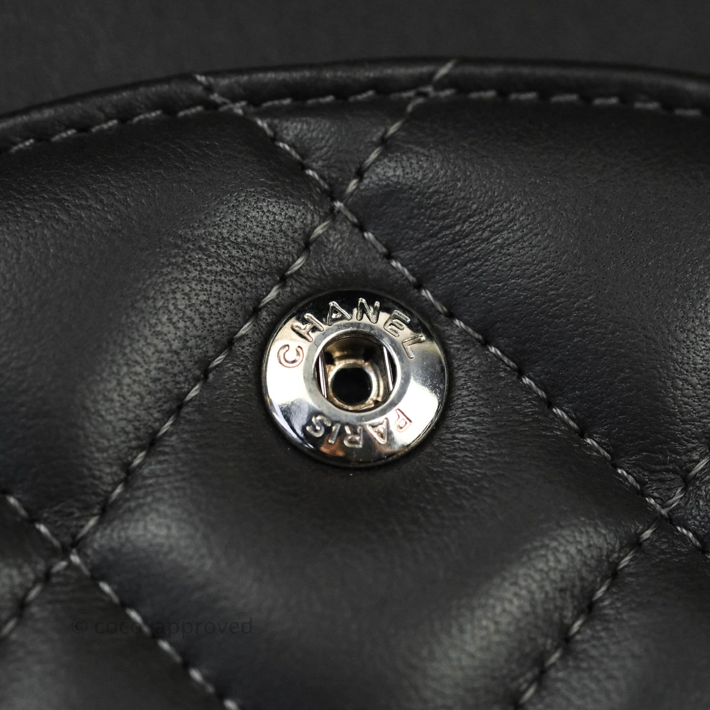 Chanel Jumbo Double Flap Dark Grey Lambskin Silver Hardware⁣⁣