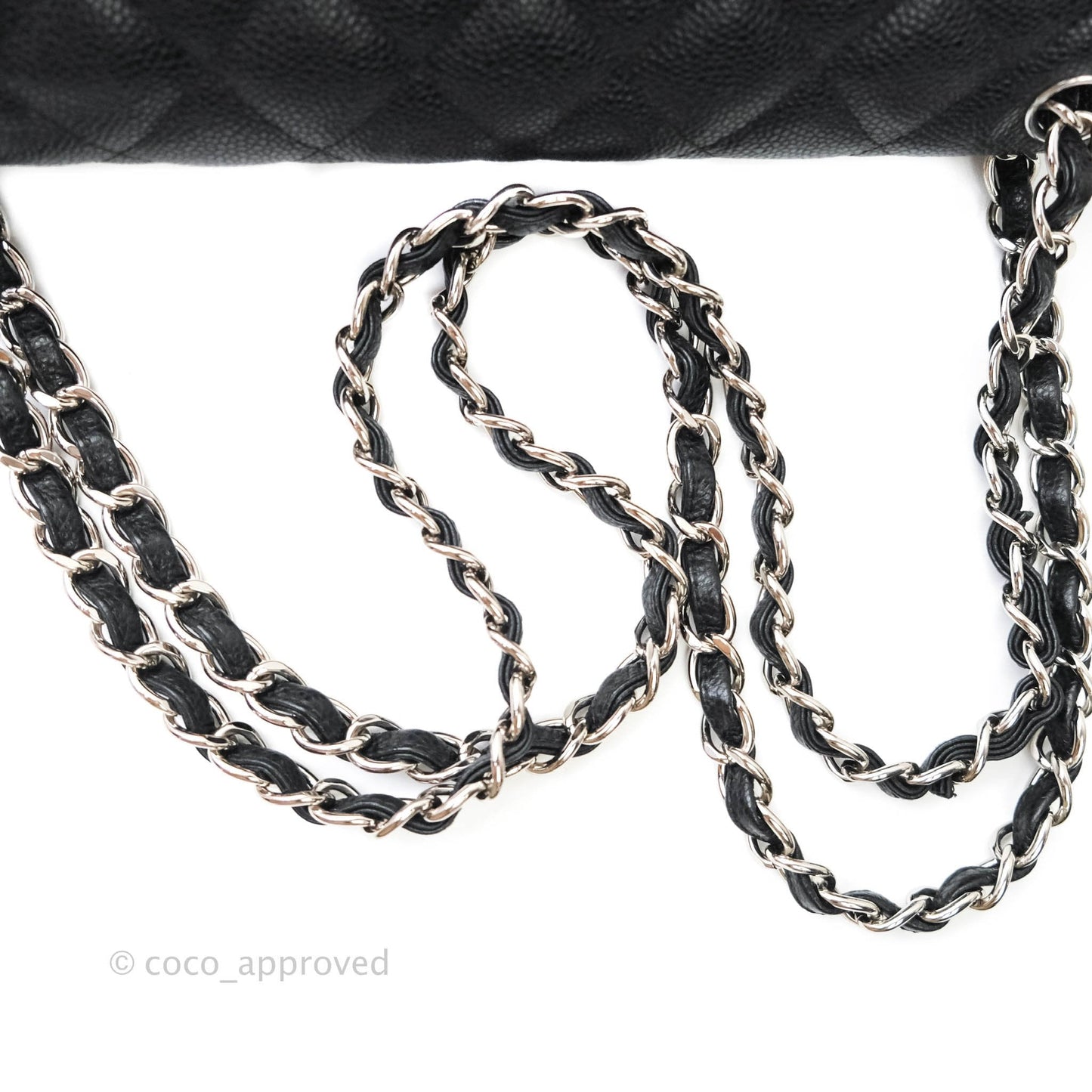 Chanel Jumbo Double Flap Black Caviar Silver Hardware⁣⁣