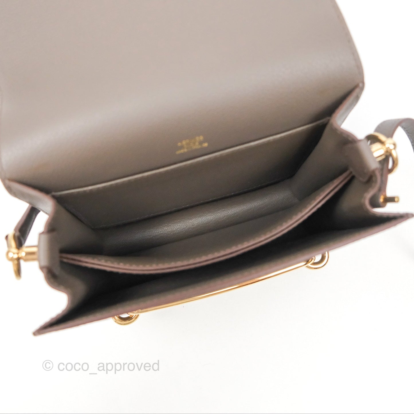Hermès Roulis Mini 18 Gris Etain 8F Evercolor Gold Hardware