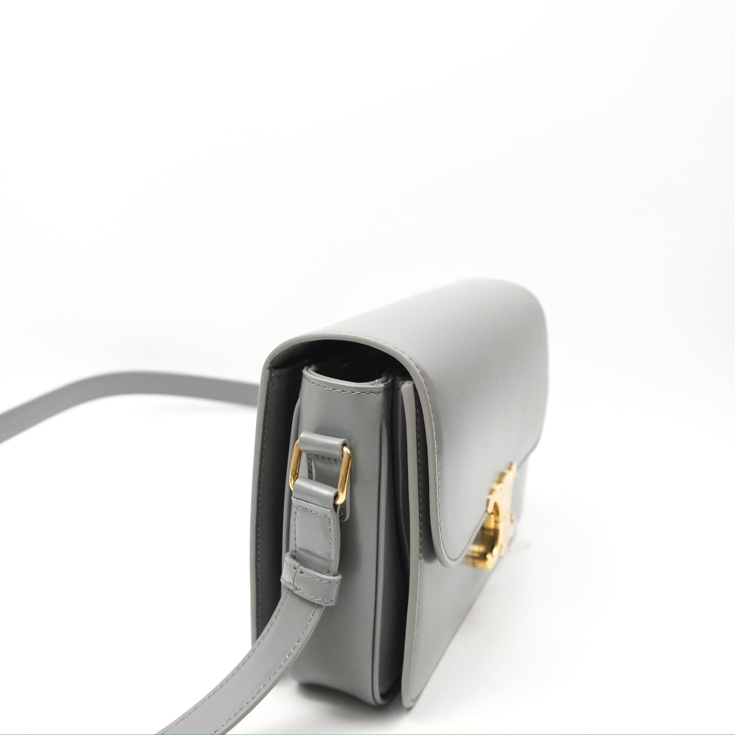 Celine Medium Triomphe Bag Zinc Shiny Calfskin