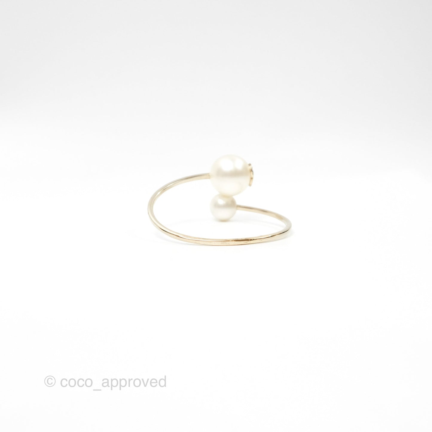 Chanel CC Pearl Bangle Gold Tone 14B
