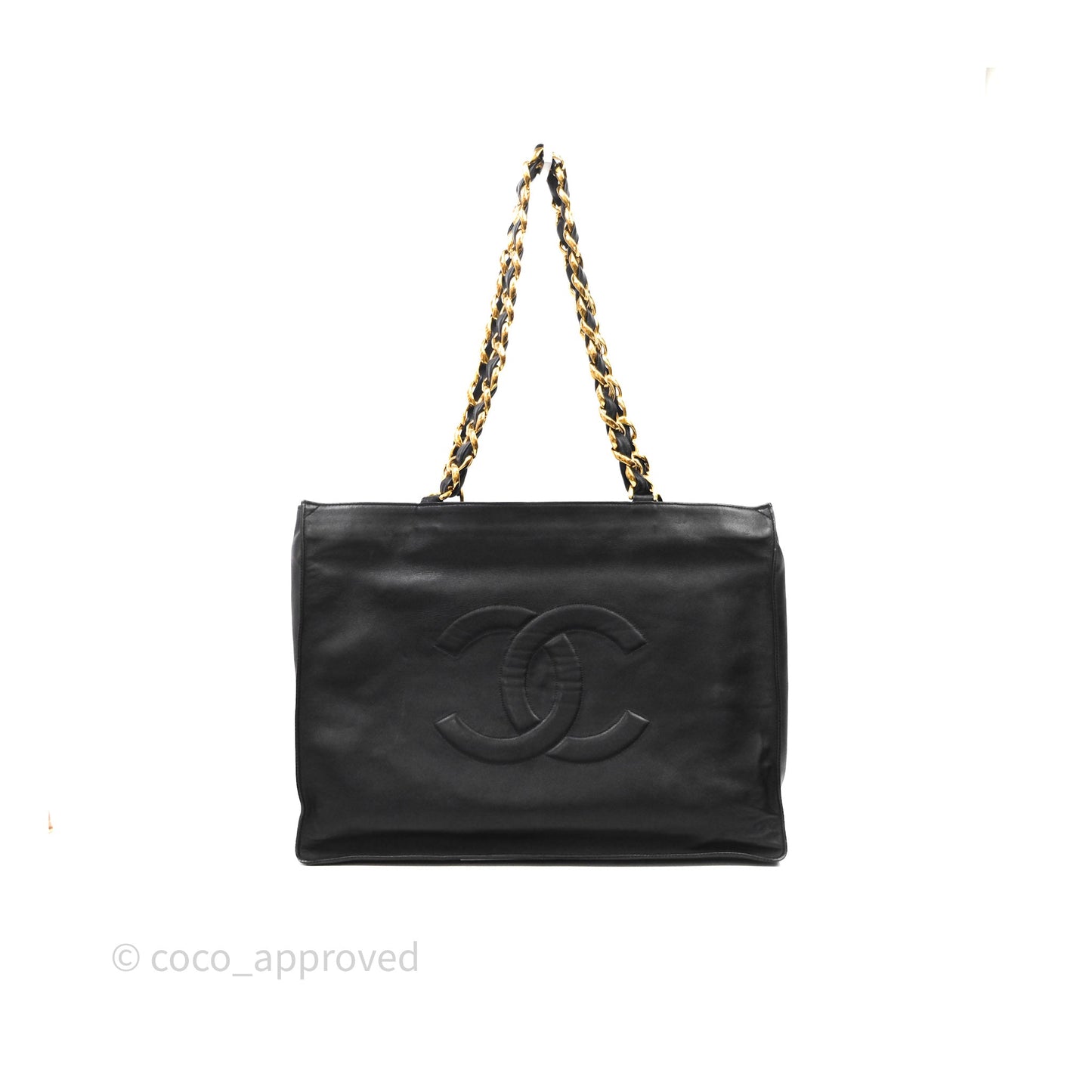 Chanel Vintage Shoulder Bag Black Calfskin Gold Hardware