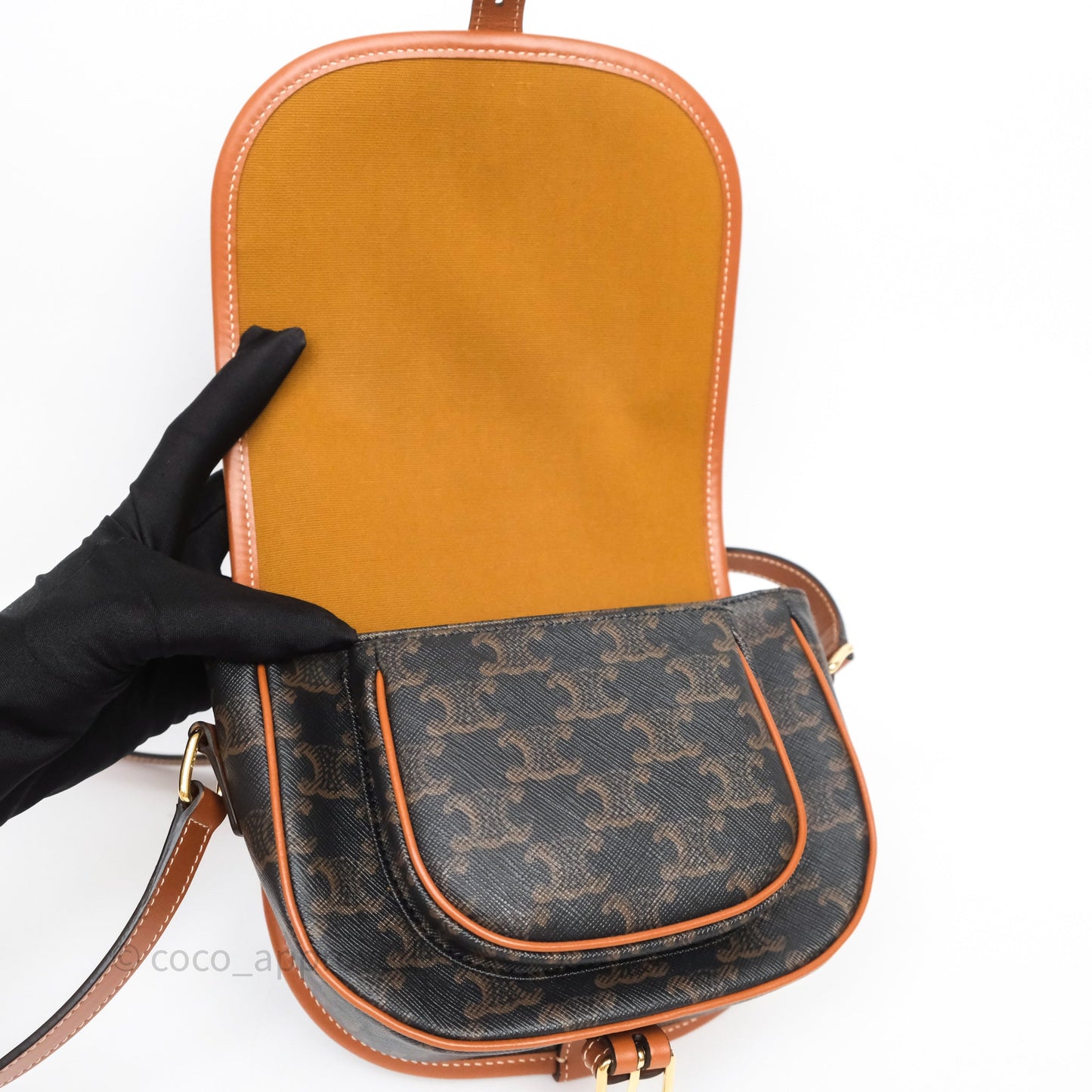 Celine Medium Folco Bag Triomphe Canvas Tan